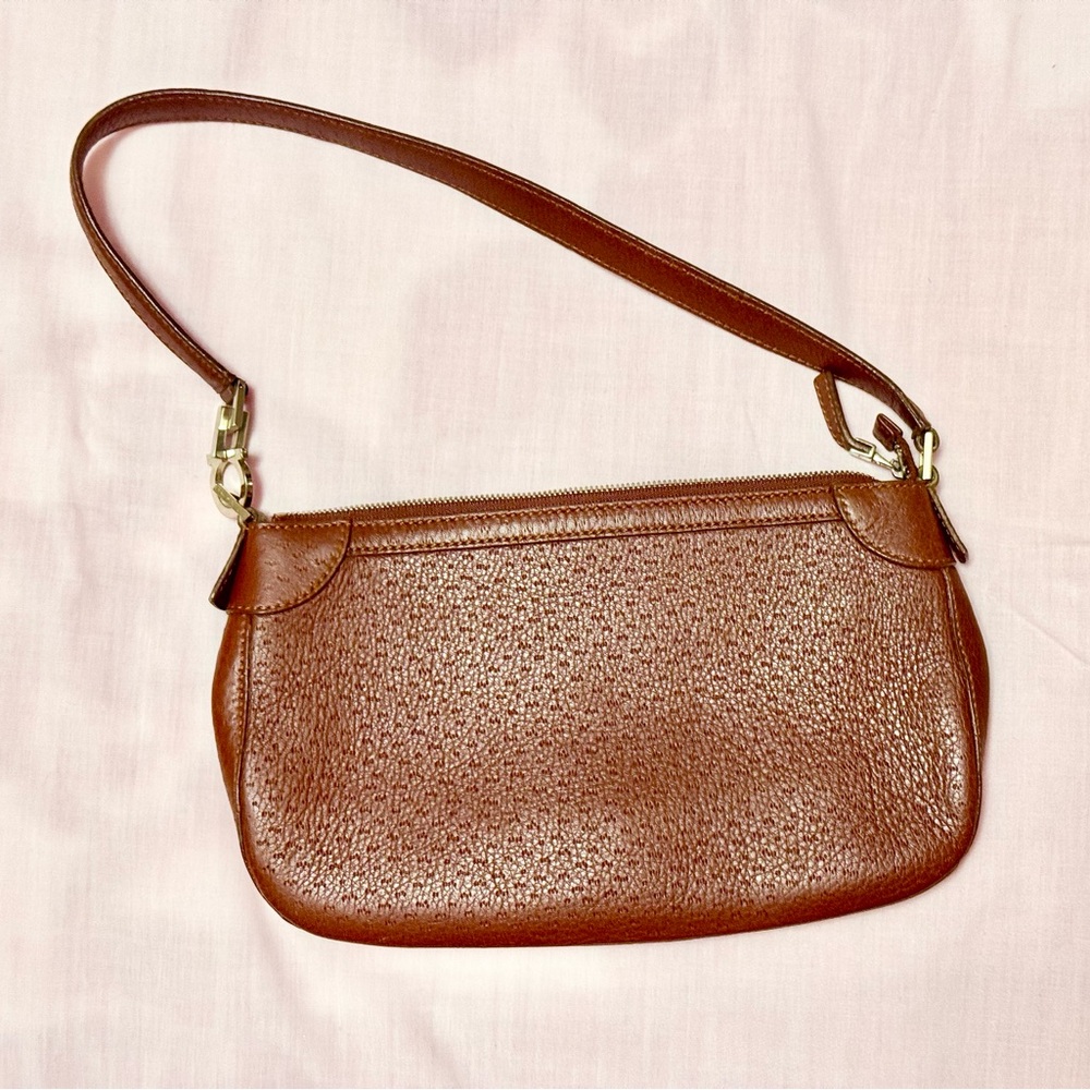 Authentic‎ Salvatore Ferragamo Brown Leather Purse AF-21 4379